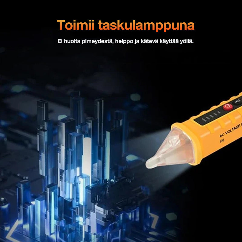Alsidig smart spændingstester med LED-lys, håndværktøj, AC 12-1000V, sikkerhedsfunktioner fremhævet, bilindustri