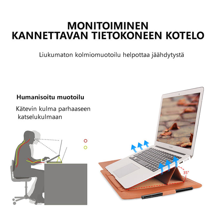 Åben herre bærbar computertaske, praktiske rum