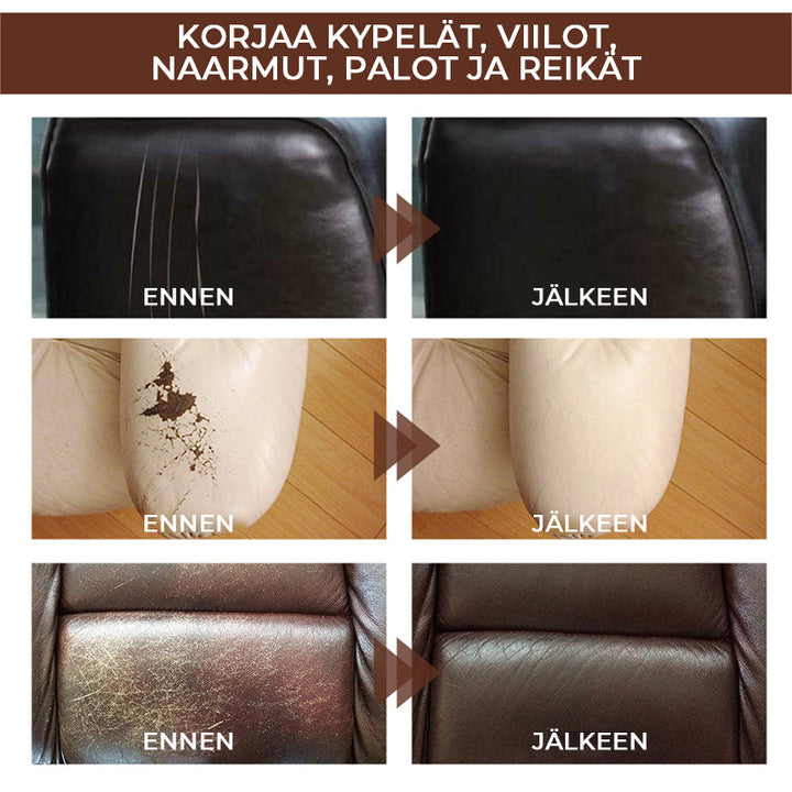 Alsidigt læder reparationsgel til reparation af ridser og revner, velegnet til bilsæder og lædermøbler.