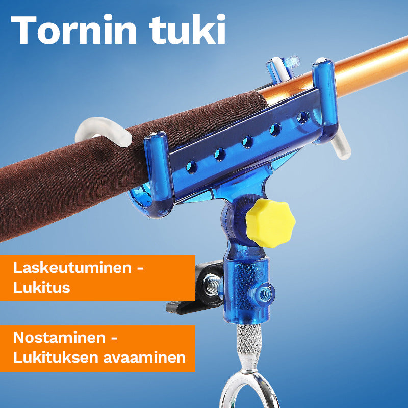 Alsidig fiskestangsholder, blå, selvlåsende og justerbar, til udendørs fiskeri.