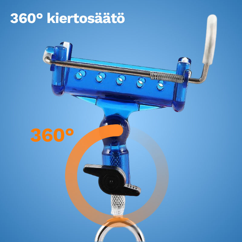 Alsidig fiskestangsholder, blå, selvlåsende og justerbar, til udendørs fiskeri.