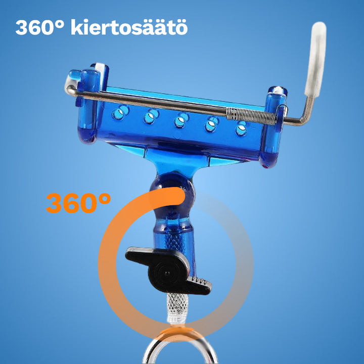 Alsidig fiskestangsholder, blå, selvlåsende og justerbar, til udendørs fiskeri.