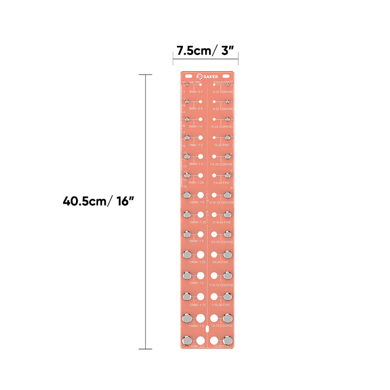 Multifunktionel orange gevindmåler, præcist værktøj til mænd, robust konstruktion, letvægts, 750g, bærbar.