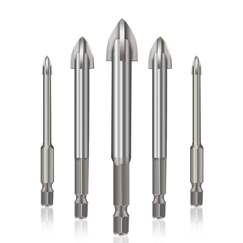 Multifunktionelt bor bits sæt, højkvalitets cementcarbid, borer effektivt i forskellige materialer, inkluderer 5 stk.