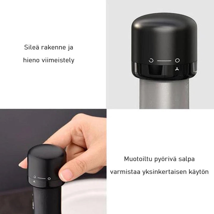 Multifunktionel rød vinflaskeprop med rundt design, bevarer drikkevares friskhed ved tæt forsegling.