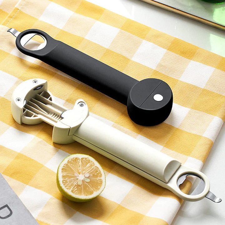 Monikäyttöinen ruostumaton teräspullonavaaja, valkoinen, sininen, punainen, musta, avaa tiukat purkit ja pullot helposti.