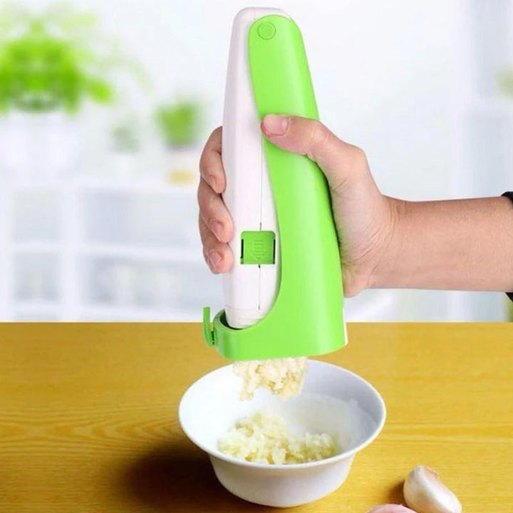 Multifunktionel hvidløgspresser i rustfrit stål, holdbart og ergonomisk design, køkkenredskab i rustfrit stål.