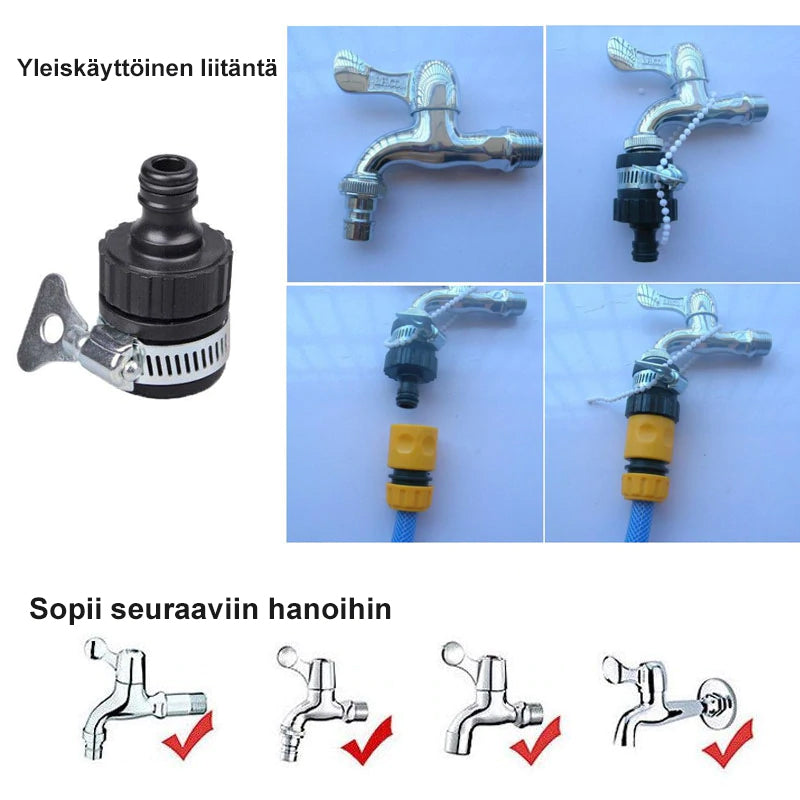 Justerbar haveslange dyse med otte vandingsmønstre, holdbar metalstruktur, gummiisolering.