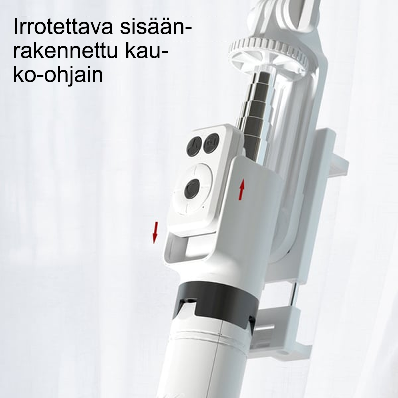 Multifunktionel selfie stick, fyldlys, Bluetooth, kompakt og let, justerbar længde, rustfrit stål, 360° holder