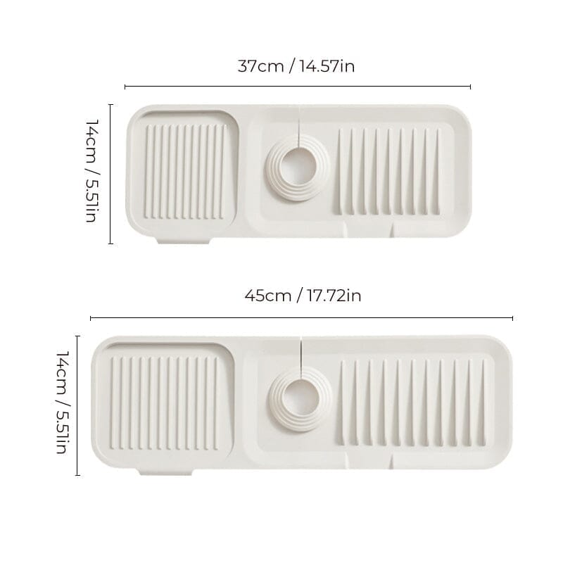 Multifunktionel silikonemåtte til køkken og badeværelse, moderne design, beige, grå, gule nuancer.
