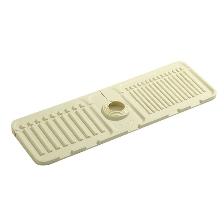 Monikäyttöinen silikoninen tyhjennysmatto keittiöön ja kylpyhuoneeseen, moderni muotoilu, beige, harmaa, keltainen sävyt.