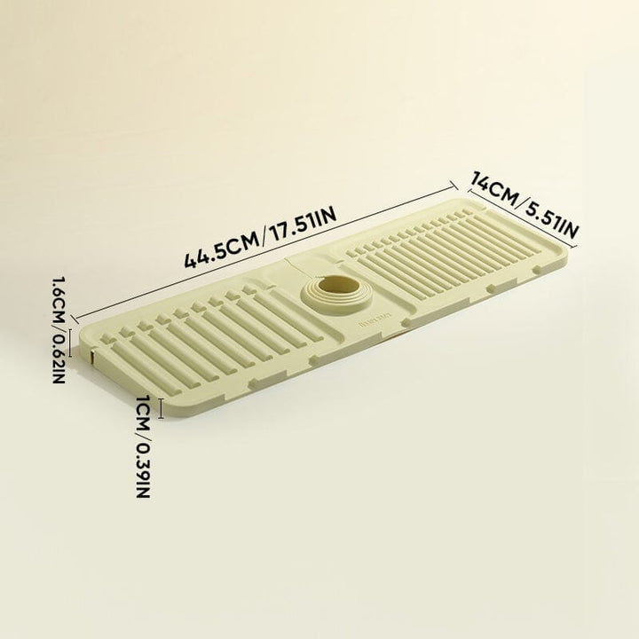 Monikäyttöinen silikoninen tyhjennysmatto keittiöön ja kylpyhuoneeseen, moderni muotoilu, beige, harmaa, keltainen sävyt.