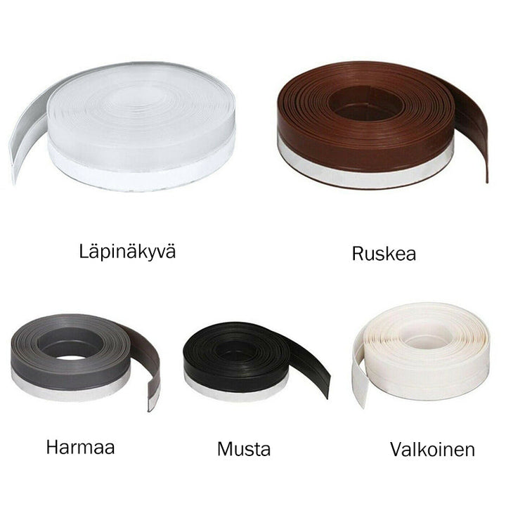 Alsidig vejrbestandig silikonetætningsliste, 5m, gennemsigtig, forskellige størrelser og farver, til tætning i hjemmet.