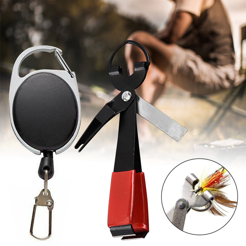Multifunktionelt knudeværktøj til fiskere, 4-i-1 design, rustfrit stål, skridsikkert håndtag, lommevenlig størrelse.