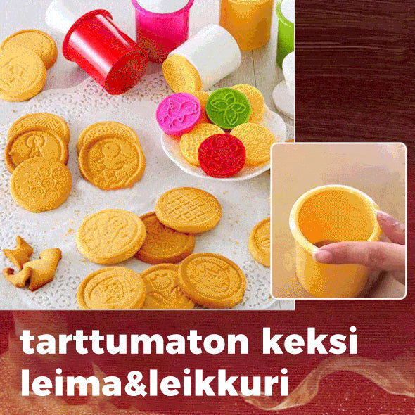 Multifunktionelt non-stick kageform sæt med farverige stempeldesigns, der gør kager sjove og kreative.