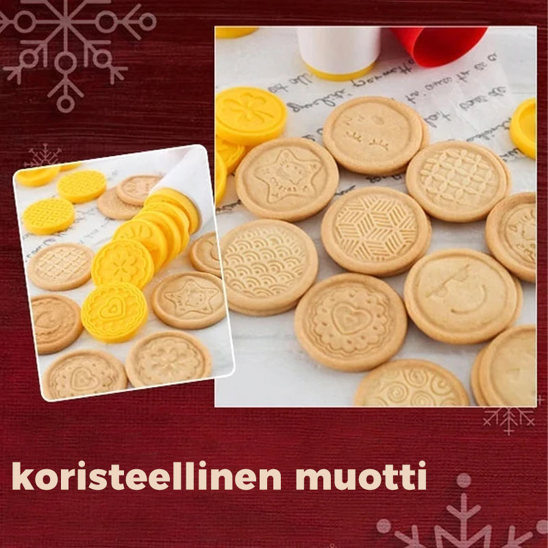 Multifunktionelt non-stick kageform sæt med farverige stempeldesigns, der gør kager sjove og kreative.