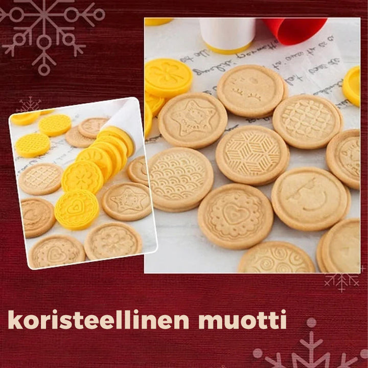 Multifunktionelt non-stick kageform sæt med farverige stempeldesigns, der gør kager sjove og kreative.