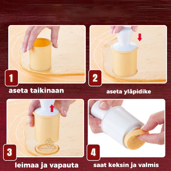 Multifunktionelt non-stick kageform sæt med farverige stempeldesigns, der gør kager sjove og kreative.