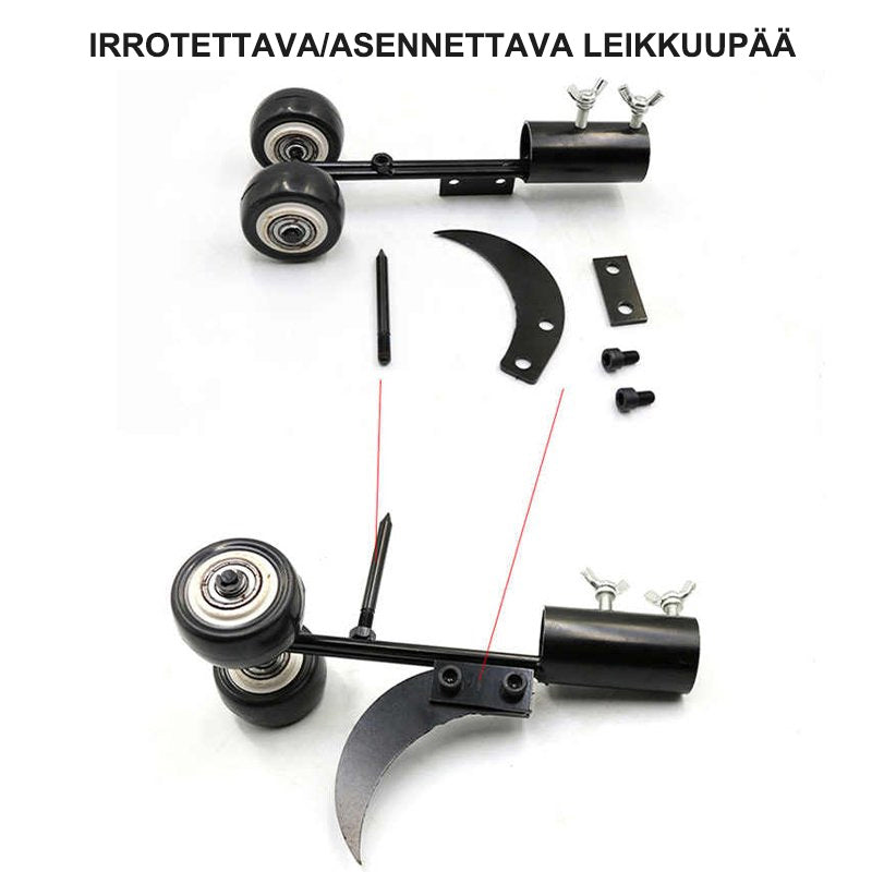 Multifunktionel stål ukrudtsfjerner i sort, fjerner nemt ukrudt med rod i haven.