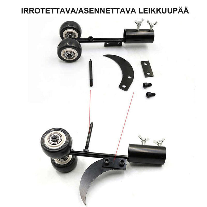 Multifunktionel stål ukrudtsfjerner i sort, fjerner nemt ukrudt med rod i haven.