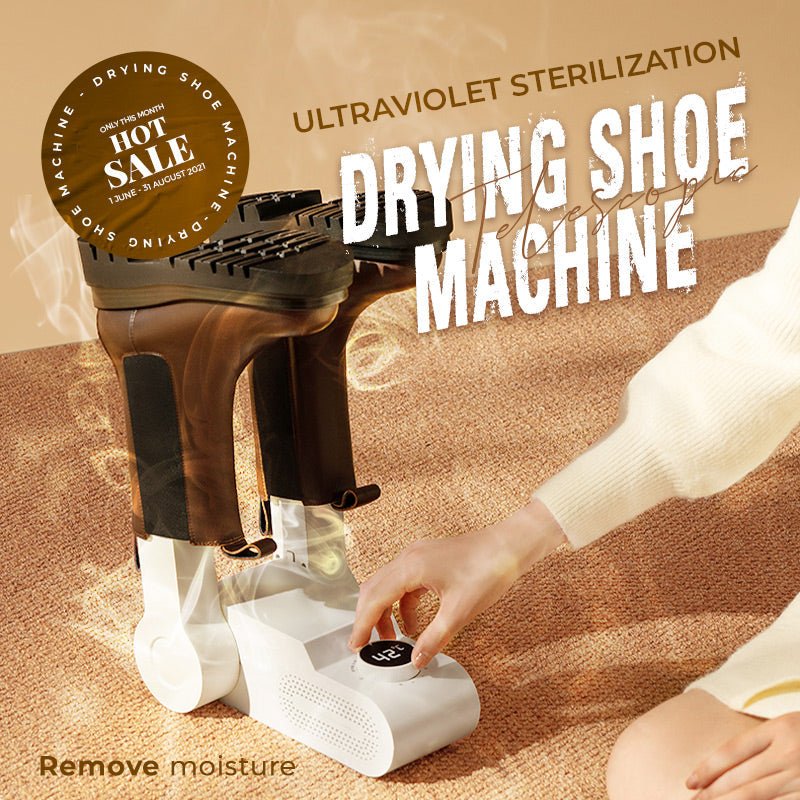 Monikäyttöinen valkoinen kokoontaitettava kengänkuivain UV-steriloinnilla, moderni design, poistaa kosteuden ja hajut.