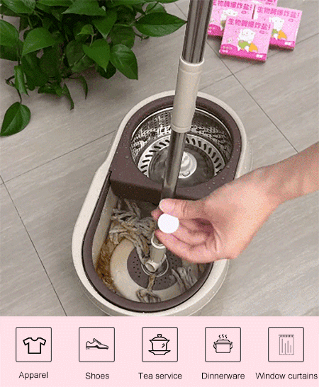 Monikäyttöiset bioentsyymipuhdistustabletit keittiöön ja kylpyhuoneeseen, luonnolliset ainesosat, ympäristöystävällinen.