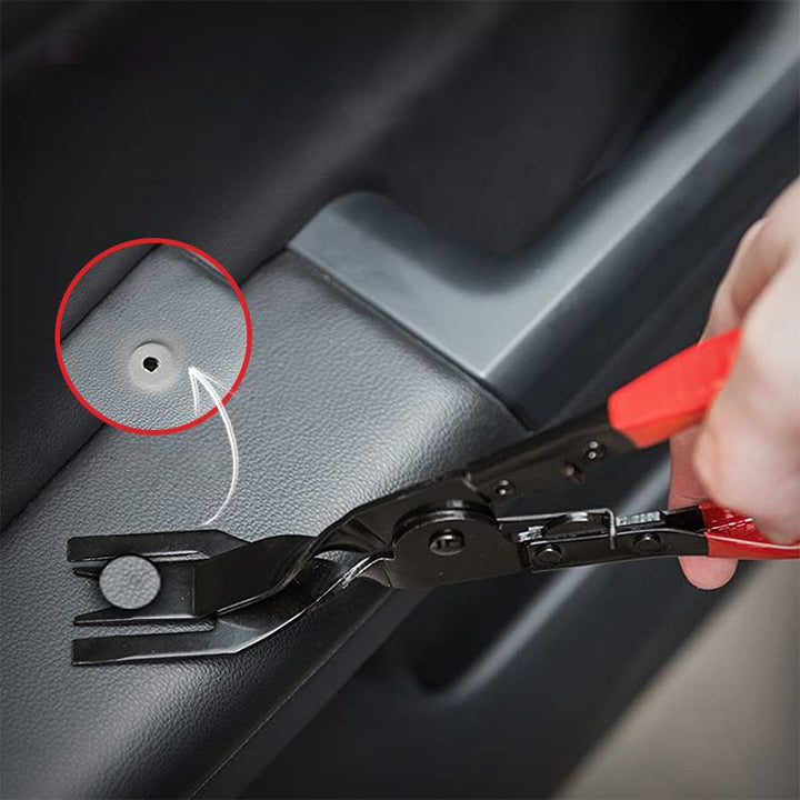 Multifunktionelle afmonteringsværktøjer med ergonomisk PVC-greb og legeret stål, ideel til bil- og møbelreparationer.