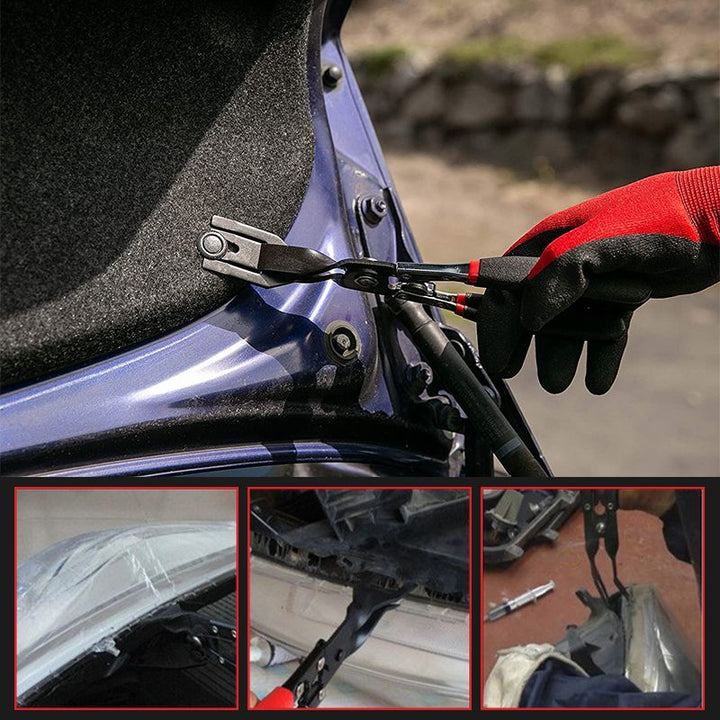 Multifunktionelle afmonteringsværktøjer med ergonomisk PVC-greb og legeret stål, ideel til bil- og møbelreparationer.