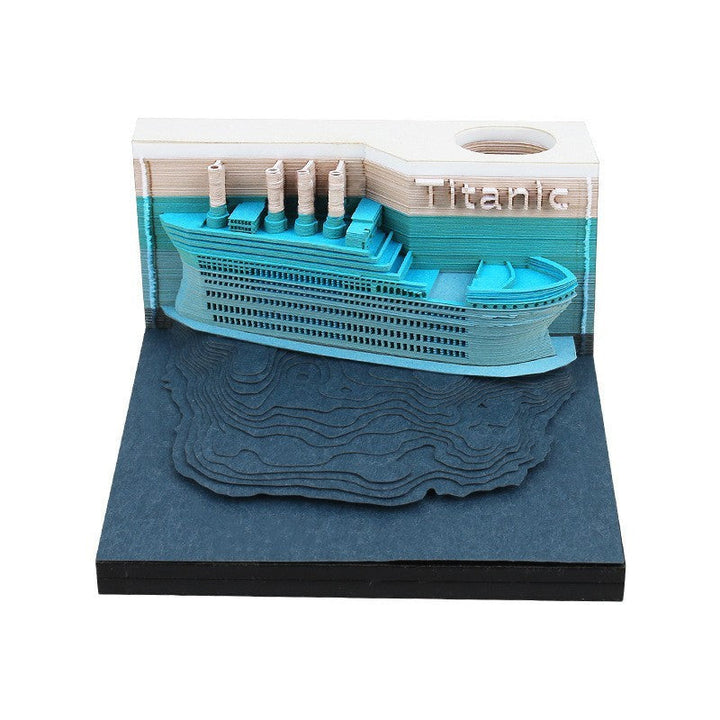 Alsidigt 3D-notesblok med 6 designs, der viser kunstværk lag for lag. Perfekt som gave. Holdbart.