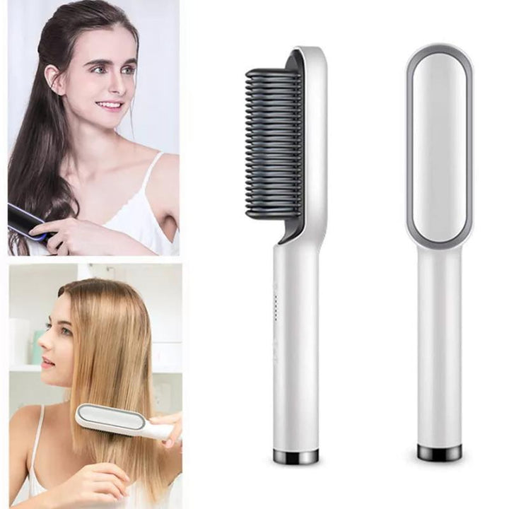 Alsidig glattejern kam til fint og krøllet hår, hvid og rød design, passer til alle hårtyper