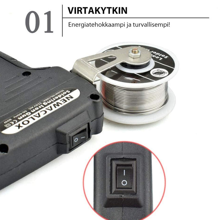 Alsidigt loddekolbe værktøj til auto- og håndværk, kompakt design, hurtig opvarmning, holdbar konstruktion, ergonomisk brug.