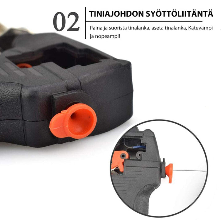 Alsidigt loddekolbe værktøj til auto- og håndværk, kompakt design, hurtig opvarmning, holdbar konstruktion, ergonomisk brug.
