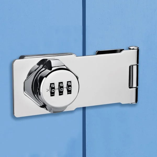 Alsidig skabslås med kode, moderne sølv eller sort, stilfuldt udseende, holdbar zinklegering.