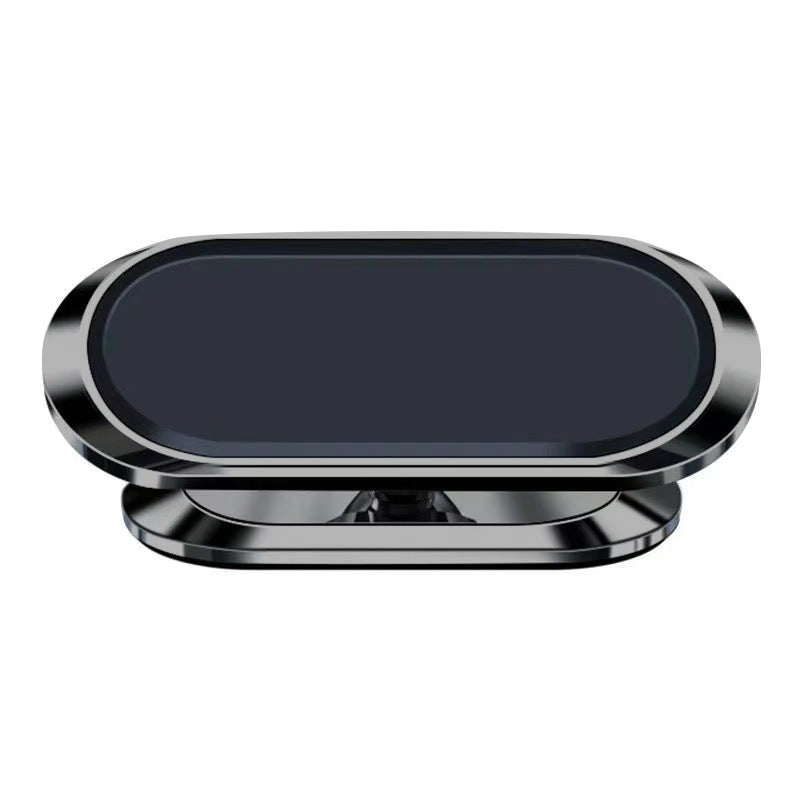 Universaali magneettinen puhelinteline autoon, säädettävä kiinnitys, minimalistinen muotoilu, turvallinen ajokäyttöön.