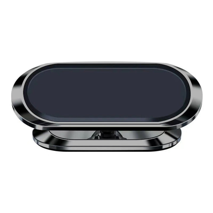 Universaali magneettinen puhelinteline autoon, säädettävä kiinnitys, minimalistinen muotoilu, turvallinen ajokäyttöön.