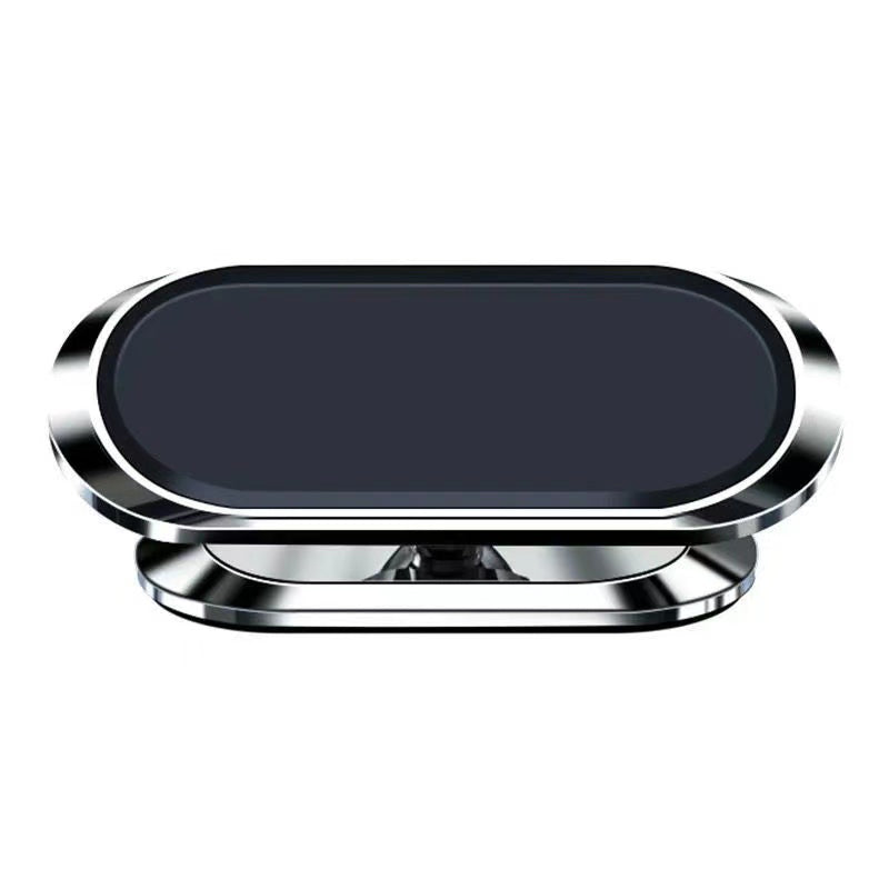 Universaali magneettinen puhelinteline autoon, säädettävä kiinnitys, minimalistinen muotoilu, turvallinen ajokäyttöön.
