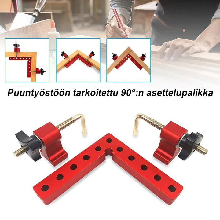 Alsidig vinkel til træbearbejdning, CNC-bearbejdet konstruktion, brugervenlige knapper, præcis hjørnefastgørelse.