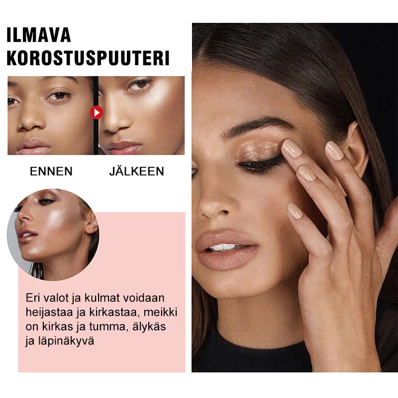 Flertonet højdepunktspudder med guld-, pink- og hvid nuancer, der giver glød til alle hudtyper.