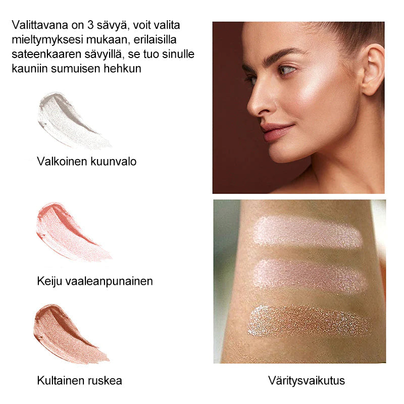 Flertonet højdepunktspudder med guld-, pink- og hvid nuancer, der giver glød til alle hudtyper.