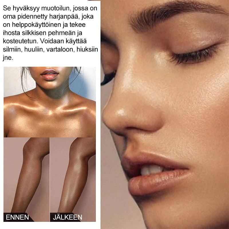 Flertonet højdepunktspudder med guld-, pink- og hvid nuancer, der giver glød til alle hudtyper.