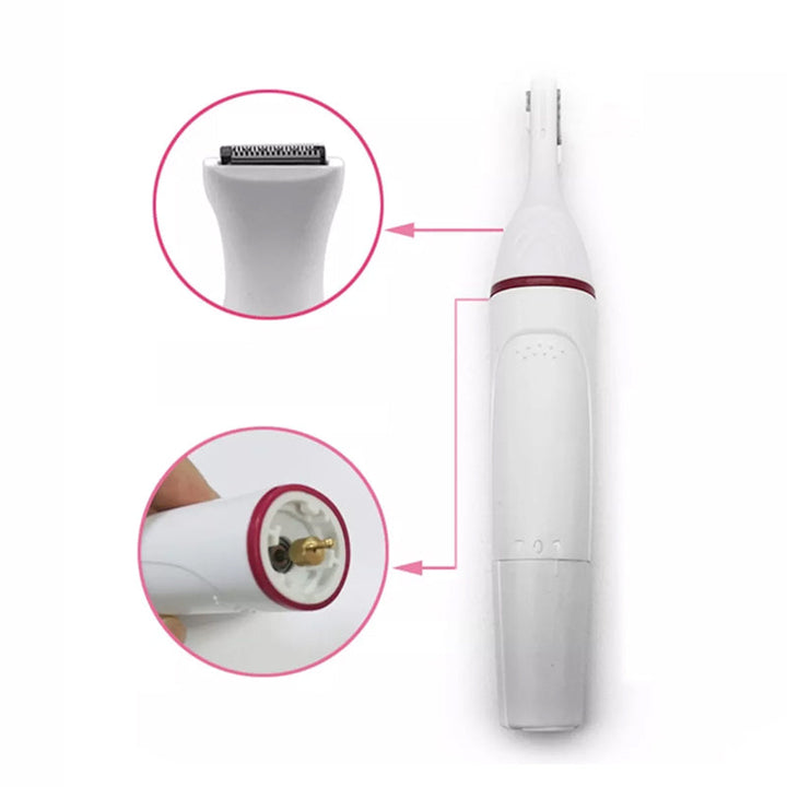 Multifunktionel 5-i-1 dame epilator, pink, til glat hud, til våd og tør brug, USB-opladelig