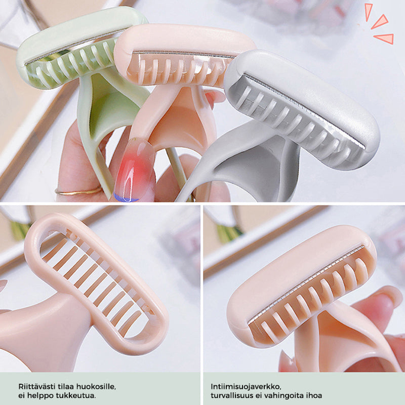 Multifunktionelt barberblad grå, præcis barbering, holdbar konstruktion, ergonomisk håndtag, skønhed og sundhed