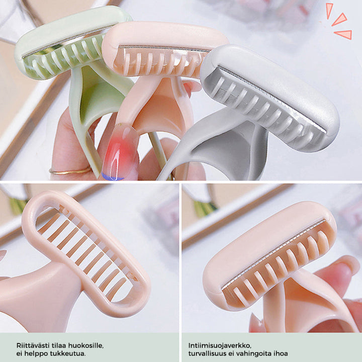 Multifunktionelt barberblad grå, præcis barbering, holdbar konstruktion, ergonomisk håndtag, skønhed og sundhed
