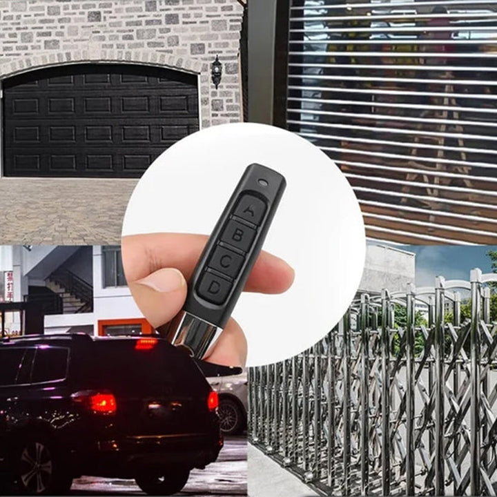 Multifunktionel fjernbetjening klon, hvid, stilfuld og kompakt, styrer bil og hjem, praktisk 4-i-1 enhed sparer plads.