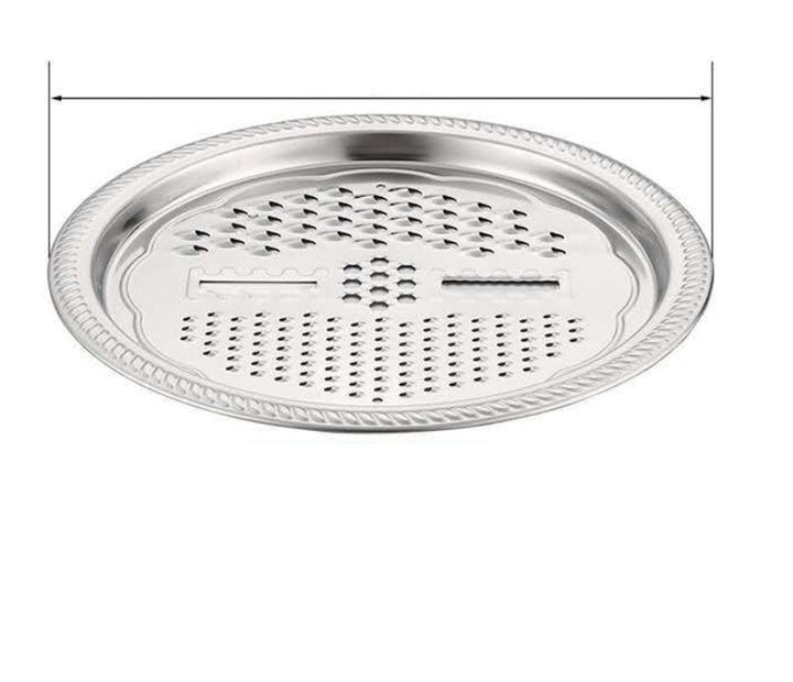 Multifunktionel vask i rustfrit stål; moderne og stilfuldt design; inkluderer rivjern og afløbsplade.