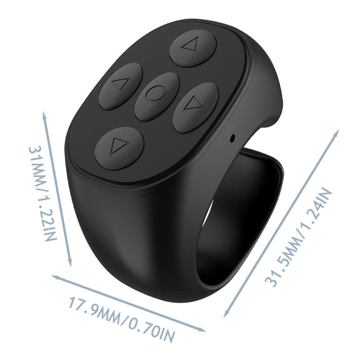Multifarvet Bluetooth-ringkontrol, ringformet design, trådløs og let, smartphonekontrol fra fingerspidsen.