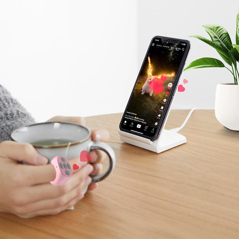 Multifarvet Bluetooth-ringkontrol, ringformet design, trådløs og let, smartphonekontrol fra fingerspidsen.