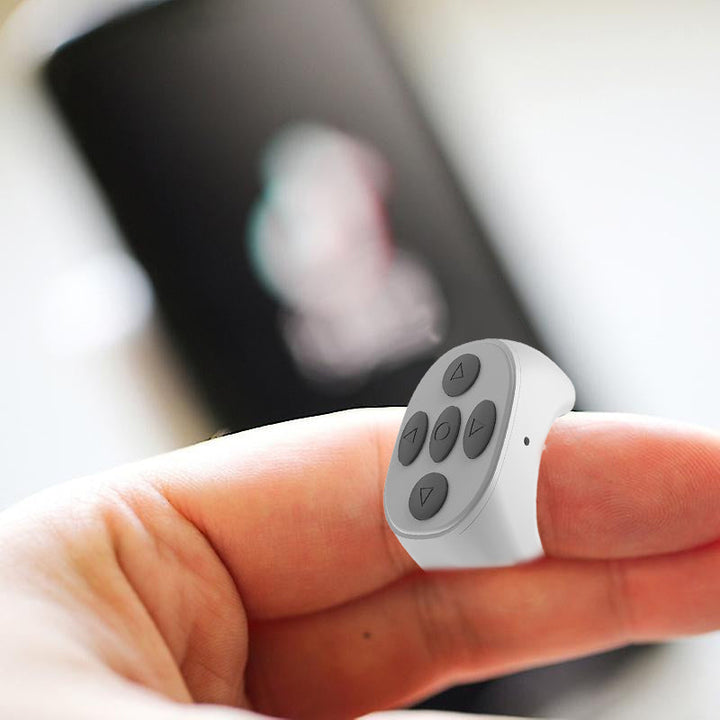 Multifarvet Bluetooth-ringkontrol, ringformet design, trådløs og let, smartphonekontrol fra fingerspidsen.