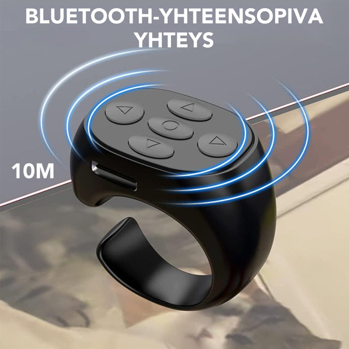 Multifarvet Bluetooth-ringkontrol, ringformet design, trådløs og let, smartphonekontrol fra fingerspidsen.