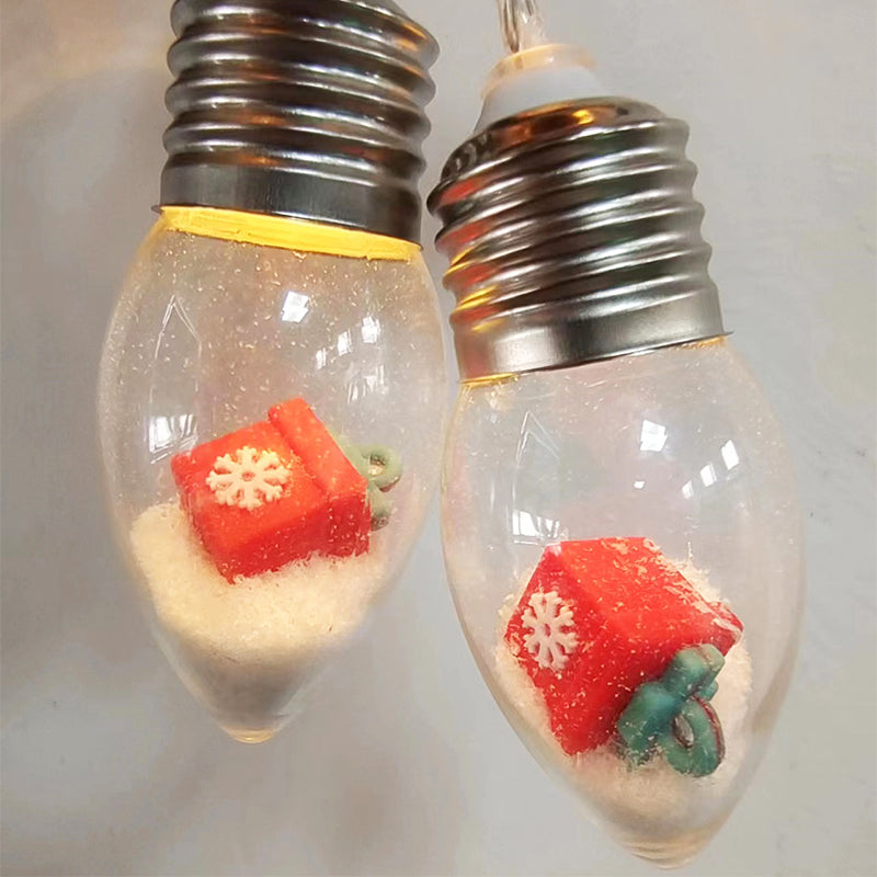 Monivärinen Joulu LED-valosarja, sisältää joulupukin, lumiukon ja poron muotoiset valot, luoden värikkään juhlatunnelman.